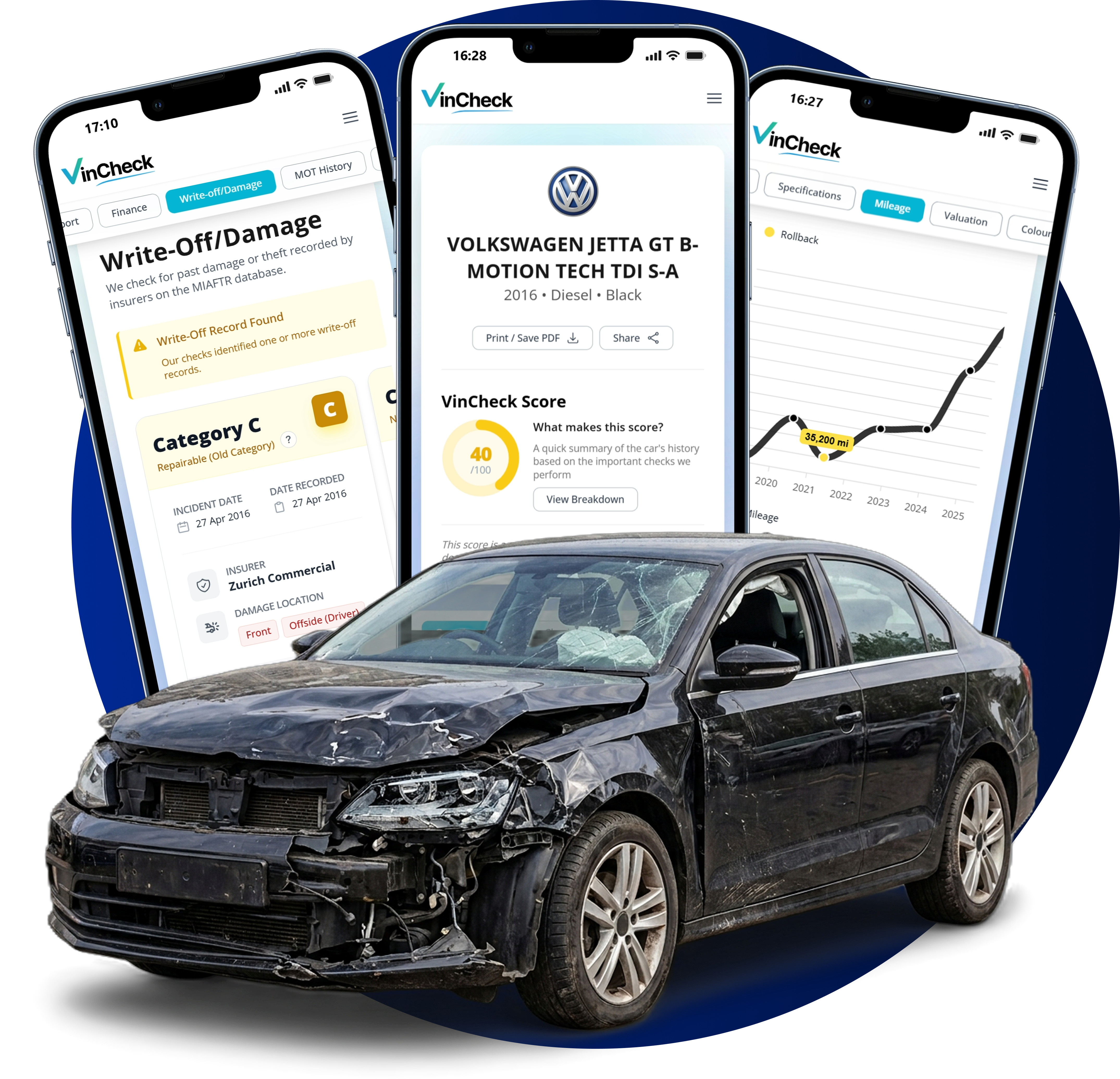 A car on a landing page background