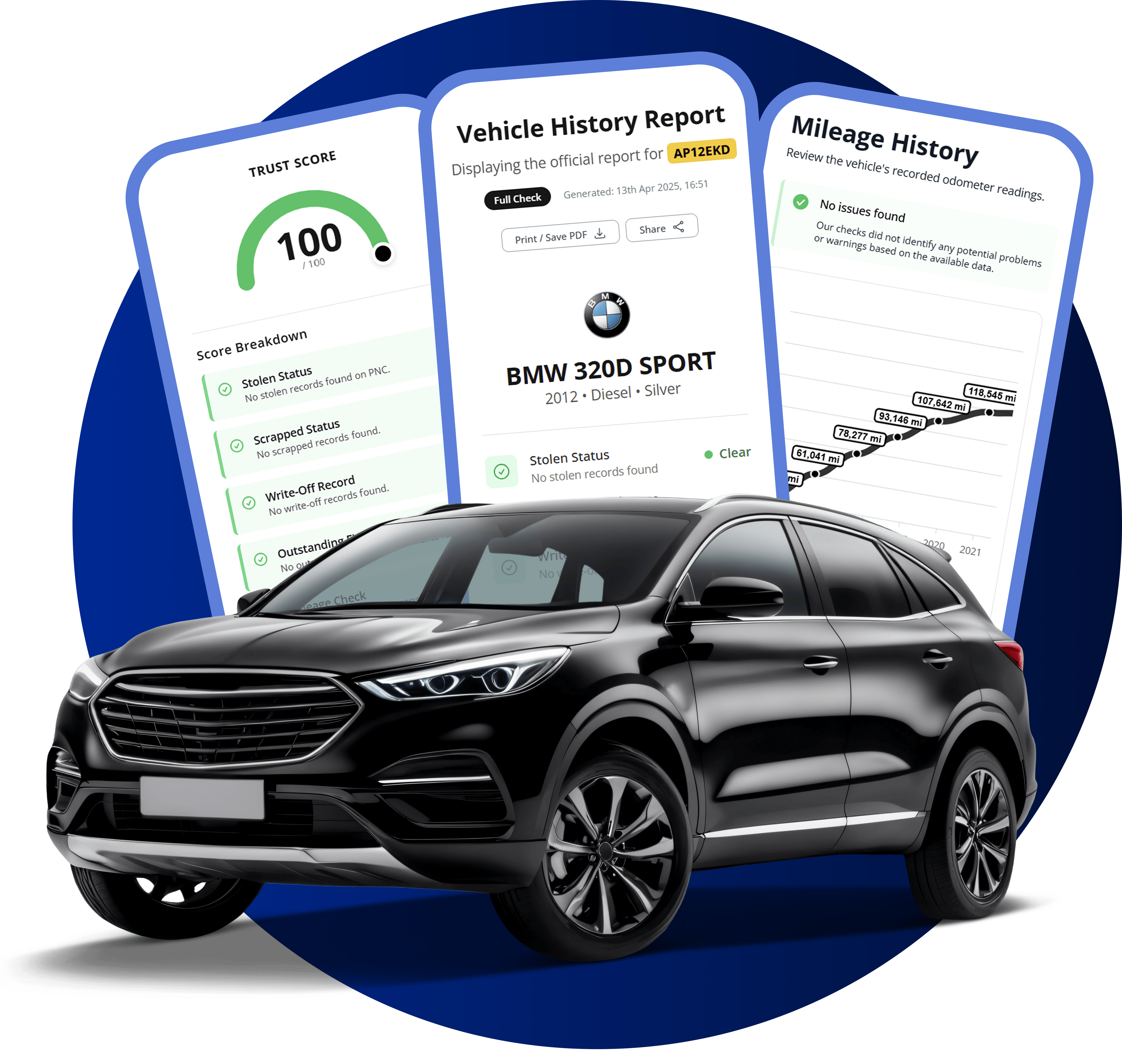 A car on a landing page background